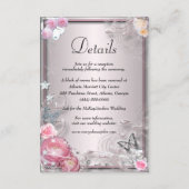 Details zu den Hochzeiten in Rosa Blüten und Schme Begleitkarte (Vorderseite)