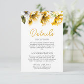 Details zu den Hochzeiten in Weiß und Gelb Begleitkarte (Stehend Vorderseite)