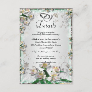 Details zu den Hochzeiten in weißer Blüte Begleitkarte