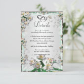 Details zu den Hochzeiten in weißer Blüte Begleitkarte (Stehend Vorderseite)