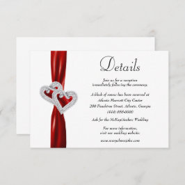 Details zu den Hochzeiten von Diamond Hearts Red R Begleitkarte