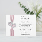 Details zu den Hochzeiten von Diamond Hearts Rosa  Begleitkarte (Stehend Vorderseite)