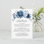 Details zu den Hochzeiten von Dusty Blue Slate Nav Begleitkarte (Stehend Vorderseite)