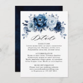 Details zu den Hochzeiten von Dusty Blue Slate Nav Begleitkarte (Vorne/Hinten)