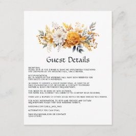 Details zu den Hochzeitsgästen der Sundial Floral Begleitkarte