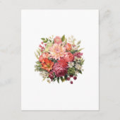 Details zu den Hochzeitsgästen in Rot, Rosa und Gr Begleitkarte (Rückseite)