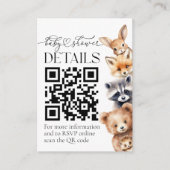 Details zu den Holztieren Moderne Babydusche Begleitkarte (Vorderseite)