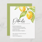 DETAILS ZU DEN OLIVENBREITEN VON GELBEN WASSERFARB BEGLEITKARTE (Vorne/Hinten)