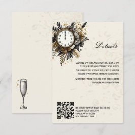 Details zu den QR-Daten für Black & Gold Silvester Begleitkarte