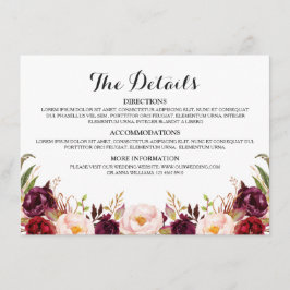 Details zu den rustikalen Hochzeiten in Burgund Re Begleitkarte