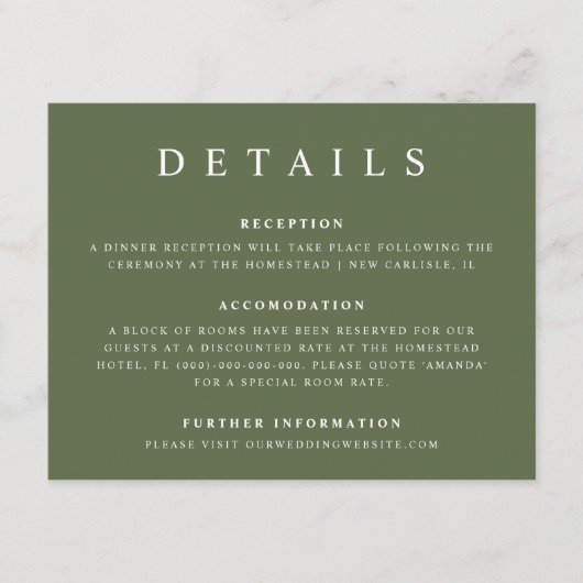 Details zu den Tropical Minimal Beach Hochzeiten i Begleitkarte (Vorderseite)