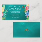 Details zu den tropischen Hochzeitsgästen am Stran Begleitkarte (Vorne/Hinten)