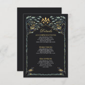 Details zu den zauberhaften gotischen Raven Floral Begleitkarte (Vorne/Hinten)