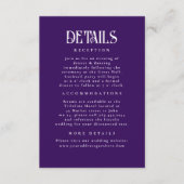 Details zu dunklen Lila Hochzeiten der Nachtstars Begleitkarte (Vorderseite)