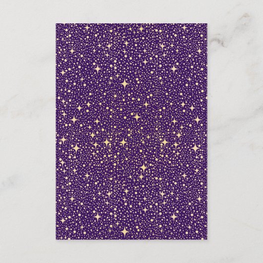 Details zu dunklen Lila Hochzeiten der Nachtstars Begleitkarte (Rückseite)