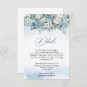 Details zu dustigen blauen Hydrangeen und weißen R Begleitkarte (Vorne/Hinten)