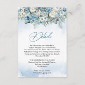 Details zu dustigen blauen Hydrangeen und weißen R Begleitkarte (Vorderseite)