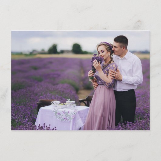 Details zu dusty Lila Blumenhochzeiten Begleitkarte (Rückseite)