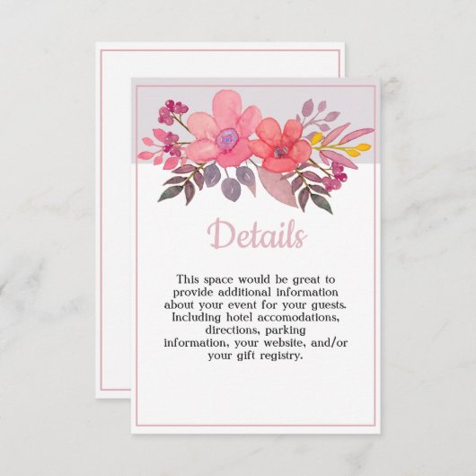 Details zu Dusty Pinks denken Begleitkarte (Vorne/Hinten)