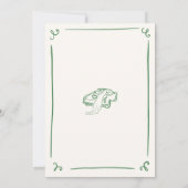 Details zu einer grünen Hochzeit mit weißer Hand Einladung (Rückseite)