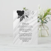 Details zu eleganten Schwarz-weißen Blume Begleitkarte (Stehend Vorderseite)