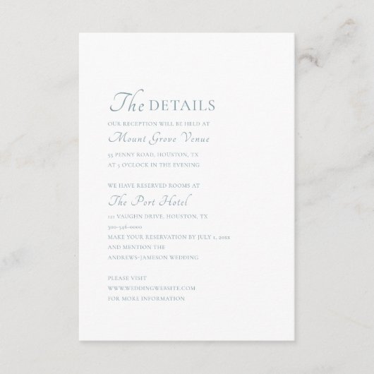 Details zu Eleganten Skripts Begleitkarte (Vorderseite)