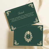 Details zu Emerald Green Baroque Gold Wedding Begleitkarte