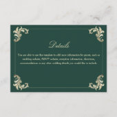 Details zu Emerald Green Baroque Gold Wedding Begleitkarte (Vorderseite)