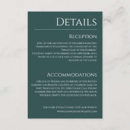 Details zu Emerald Green und White Wedding - Begleitkarte