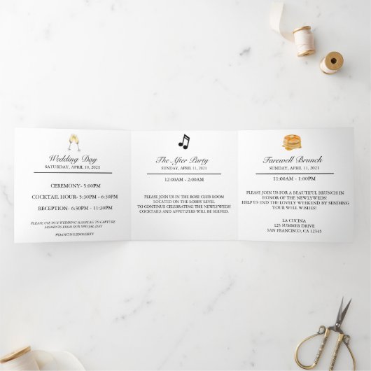 Details zu Eukalyptus Wedding Dreifach Gefaltete Karte (Innenseite)