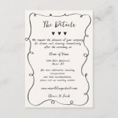 Details zu Flüchtigen Händeschleifen Wavy-Hochzeit Begleitkarte (Vorderseite)