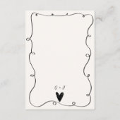 Details zu Flüchtigen Händeschleifen Wavy-Hochzeit Begleitkarte (Rückseite)