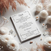 Details zu Flüchtigen Handgezogenen Hochzeiten Begleitkarte