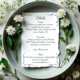 Details zu Flüchtigen Handgezogenen Hochzeiten Begleitkarte