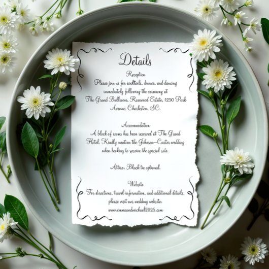 Details zu Flüchtigen Handgezogenen Hochzeiten Begleitkarte