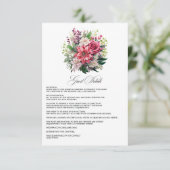 Details zu Fuchsia und Emerald Green Wedding Begleitkarte (Stehend Vorderseite)