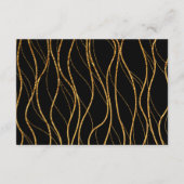 Details zu Gold Waves & Handwriting Black Wedding Begleitkarte (Rückseite)