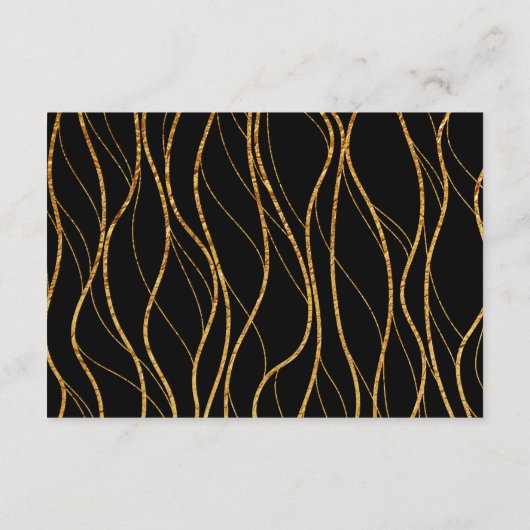 Details zu Gold Waves & Handwriting Black Wedding Begleitkarte (Rückseite)