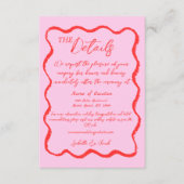 Details zu handgeschriebenen Hochzeiten in Rosa un Begleitkarte (Vorderseite)