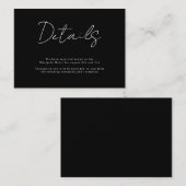 Details zu handgeschriebenen Hochzeiten in Schwarz Begleitkarte (Vorne/Hinten)