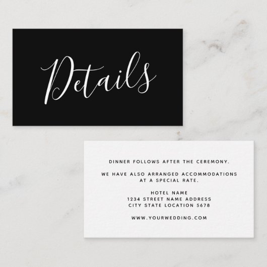 Details zu handgeschriebenen Skripten für Hochzeit Begleitkarte (Vorne/Hinten)