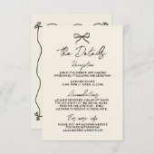 Details zu handgeschriebenen Whimsical Wedding Begleitkarte (Vorne/Hinten)