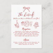 Details zu handgezogenen, rauen, spitzigen Hochzei Begleitkarte (Vorderseite)