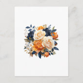 Details zu Hochzeiten der Marine und Orange Floral Begleitkarte (Rückseite)