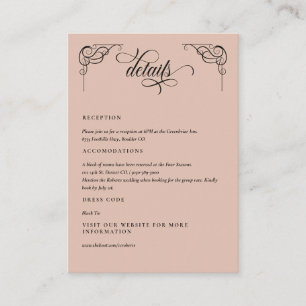 Details zu Hochzeiten in Beige und Schwarz Begleitkarte