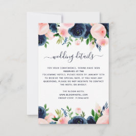 Details zu Hochzeiten in blau-rosa Wasserfarben Einladung