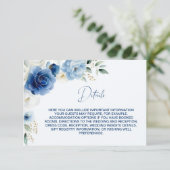 Details zu Hochzeiten in Blauer Flora Begleitkarte (Stehend Vorderseite)