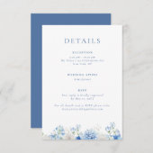 Details zu Hochzeiten in Blauer Flora Begleitkarte (Vorne/Hinten)