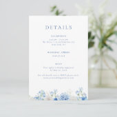 Details zu Hochzeiten in Blauer Flora Begleitkarte (Stehend Vorderseite)