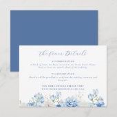 Details zu Hochzeiten in Blauer Flora Begleitkarte (Vorne/Hinten)